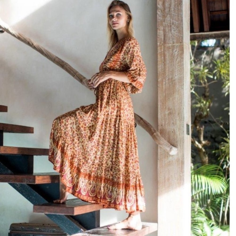 Perfect for Fall! Bohemian Style Gypsy Dress - Picture 2 of 7